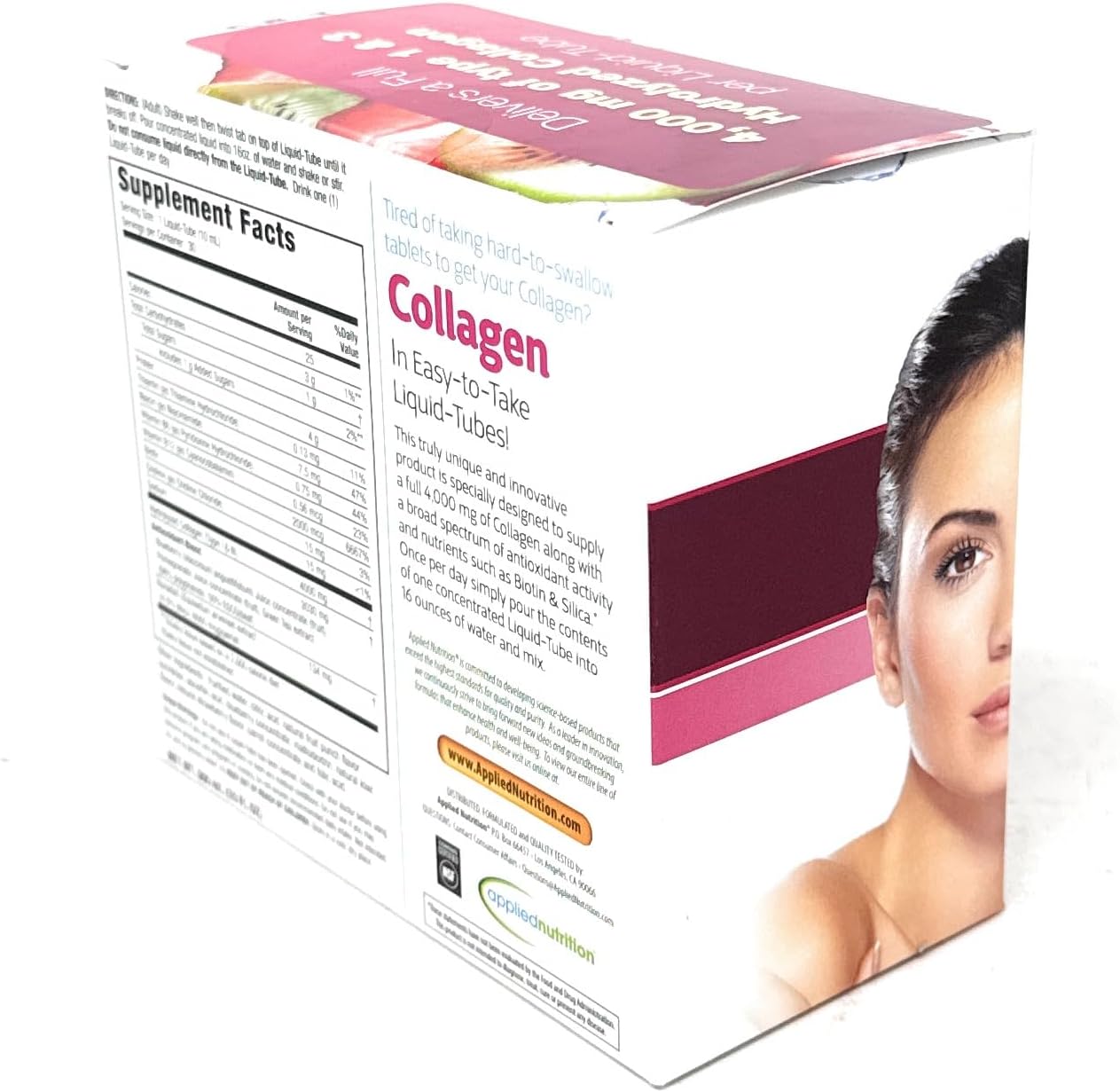 Applied Nutrition Liquid Collagen Drink Mix 4000 mg, 30 Tubes