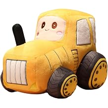 3D Tractor Throw Pillow HuggingTractor Plush Tractor Stuffed Animal Toys Tractor Pillow Sofa Cushion Tractor Gift for Kids Or Lovers in Valentines Day, Christmas or Birthday Yellow Tractor