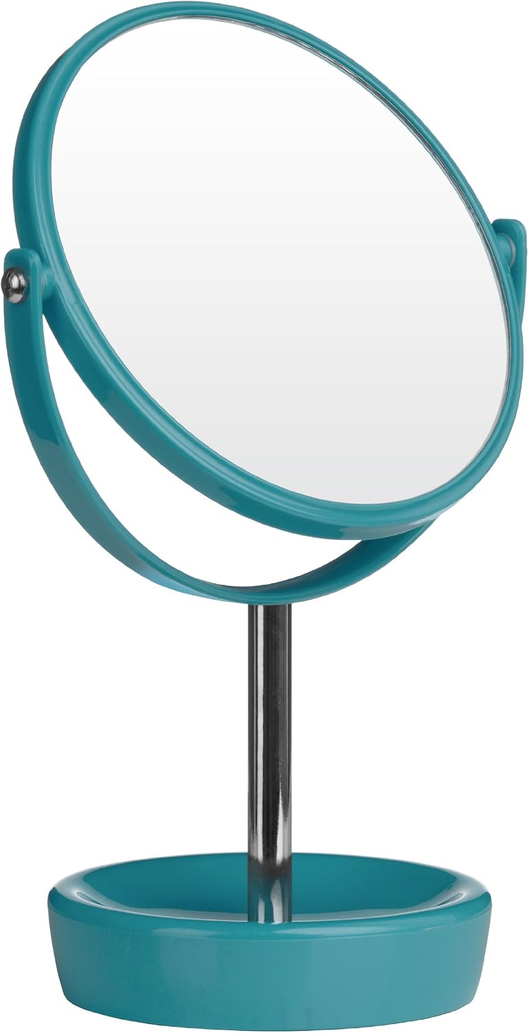 Premier Housewares 15 Cm Table Mirror - Chrome Swivel Mirror With Magnifying Side - View #6