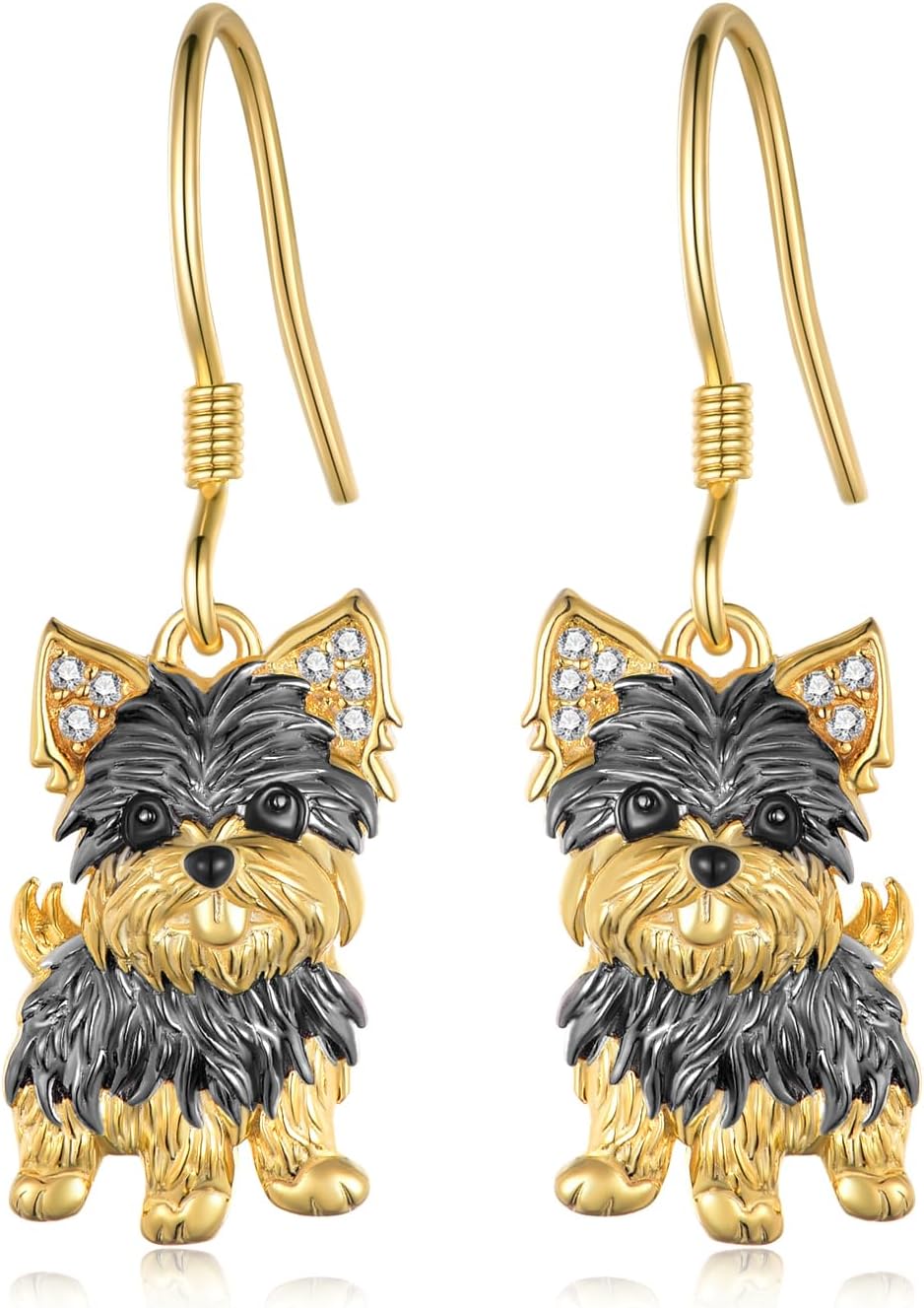 Yorkie Earrings 925 Sterling Silver Dog Dangle Earrings Cute Puppy Animal Jewelry Gifts for Women