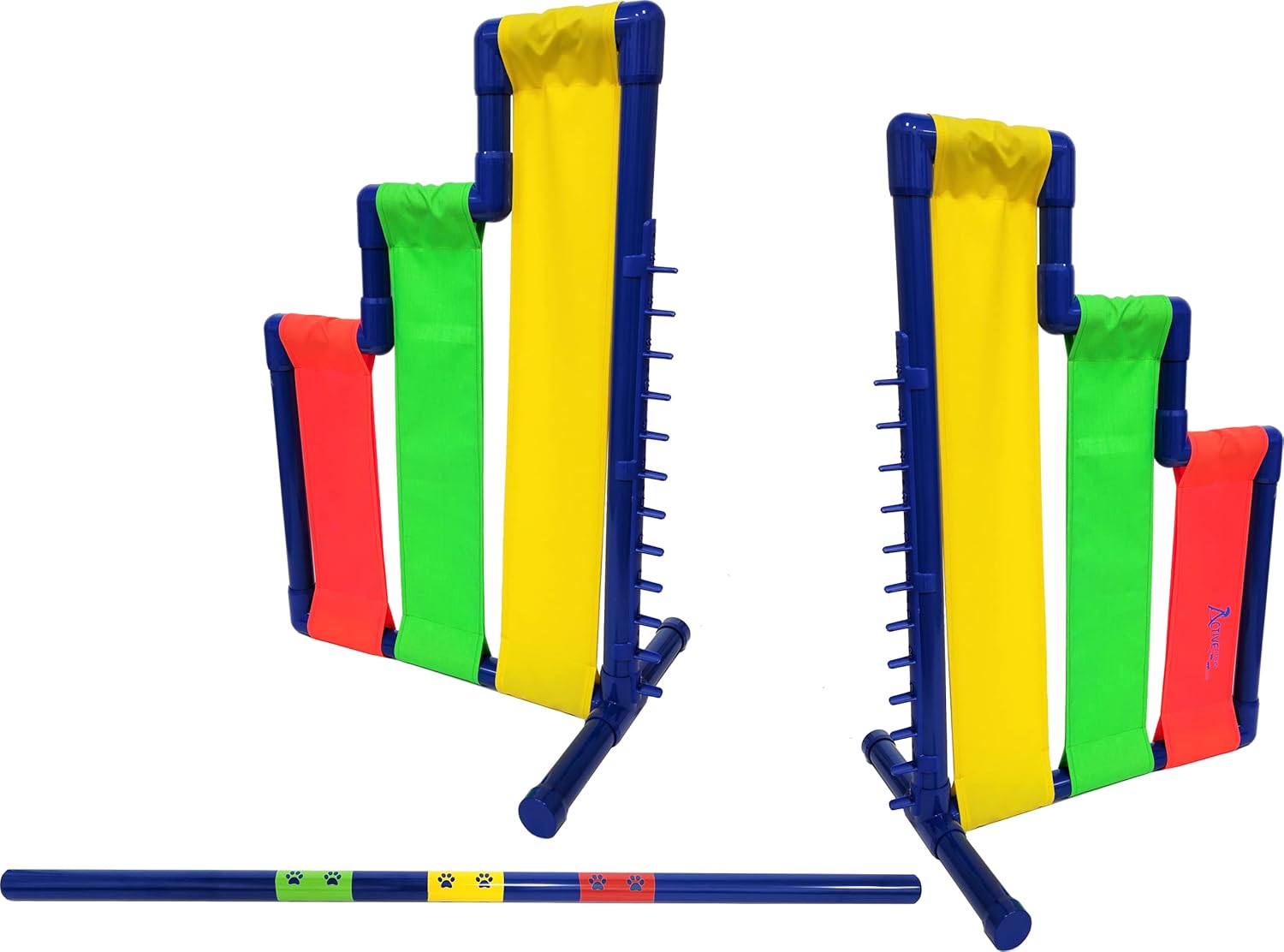 ActiveDogs Agility Cascading Wing Jump- Competition Size - High Grade PVC Indoor or Outdoor Dog Obstacle Agility Training Exercise Equipment (60" Bar)