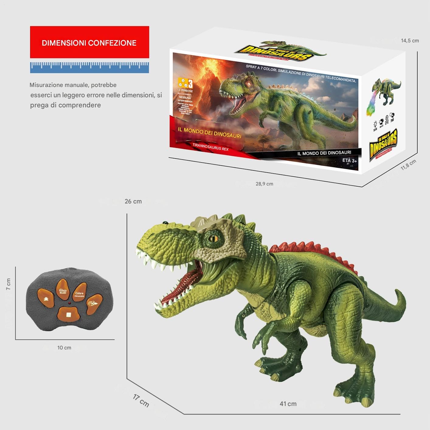 Dinosauro Telecomandato Animale Camminante E Spruzzo