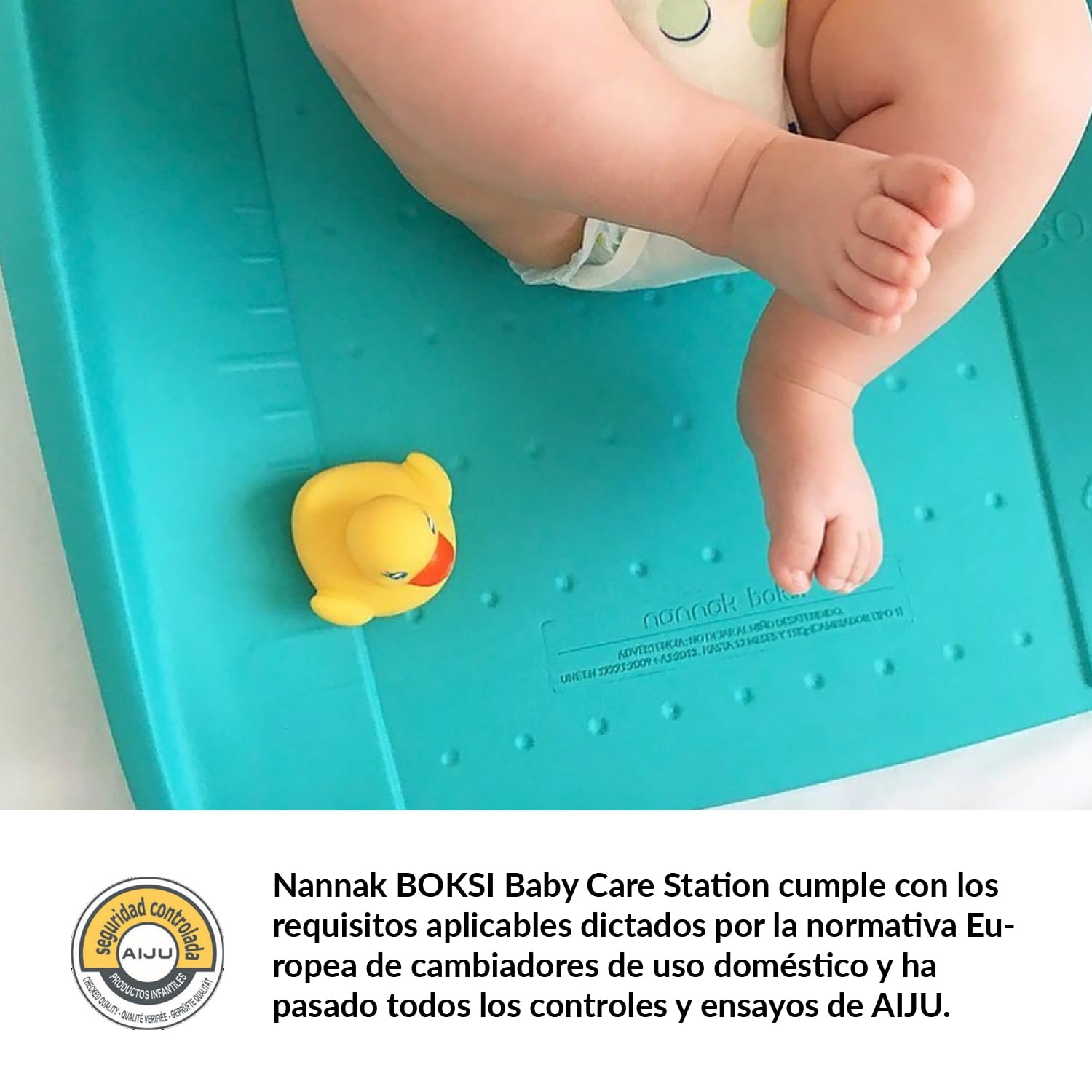 Cambiador de Bebé Impermeable y Confortable para Cómoda | Antideslizante con Medidor | para después del Baño y cambio de Pañales | Diseño funcional para Bebé, Verde Turquesa
