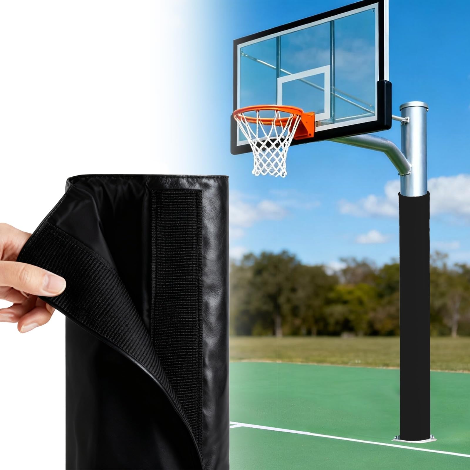 Imbottitura per pali da basket all'aperto, copertura protettiva avvolgente per seminterrato e garage