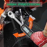 Vista 2 de Llave dinamométrica digital KOEORWS de 1/2 pulgada, 5.02-99.57 pies-libra/6.8-135 Nm, llave dinamométrica electrónica con valor preestablecido