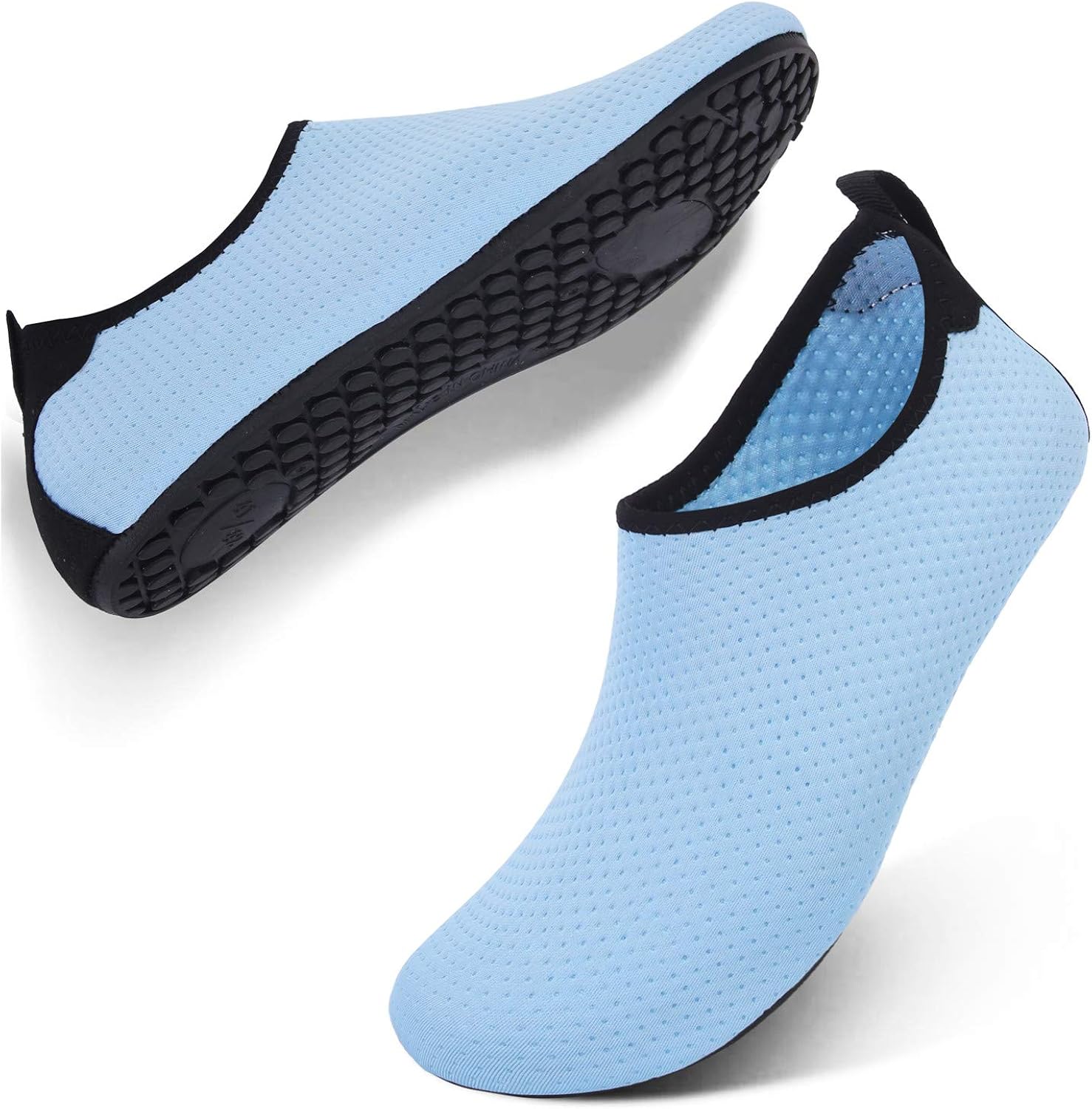 L-RUN Womens Water Shoes Slip-on Aqua Sock Blue XL(W:10.5-11,M:8-9)=EU41-42