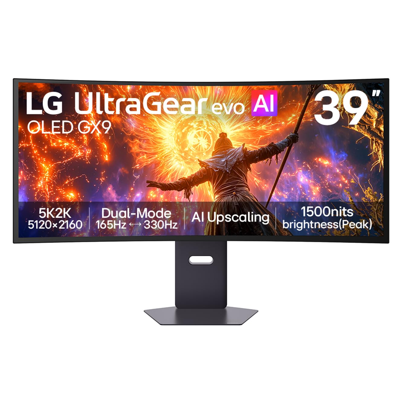 Lg Size 39 Black Ultragear 39Gx950b Evo Gx9 39" 5K2k Oled Usb-C Height Adjustable Curved Gaming Monitor With Speakers