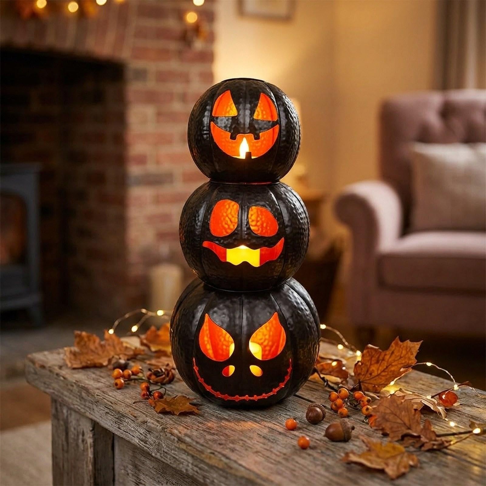 Calabazas Metálicas de Halloween, Calabaza Artificial, Rústica, Desmontable