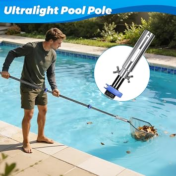 DOBEN 16FT Carbon Fiber Telescopic Pool Pole for Skimmer Net & Brush