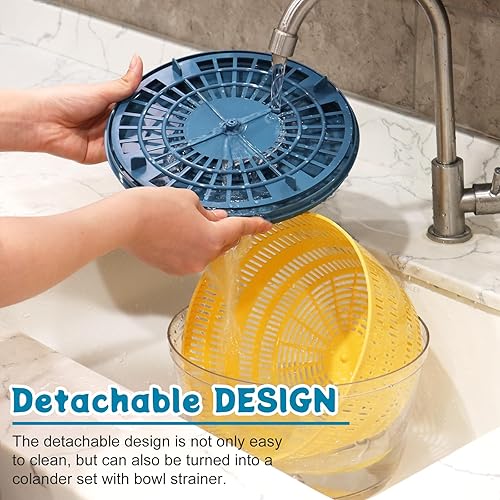 Miniatura 6 de Ensalada Spinner grande 4.2 cuartos de galón, lavadora secadora de verduras, lechuga eléctrica con cuenco para el hogar, cocina, lavado, secado de