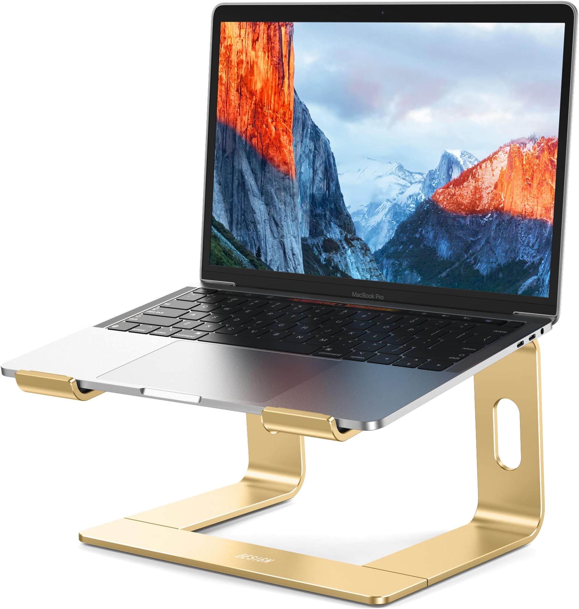 LS03 Aluminum Laptop Stand, Ergonomic Detachable Computer Stand, Riser Holder Notebook Stand Compatible with Air, Pro, Dell, HP, Lenovo More 10-15.6" Laptops, Gold