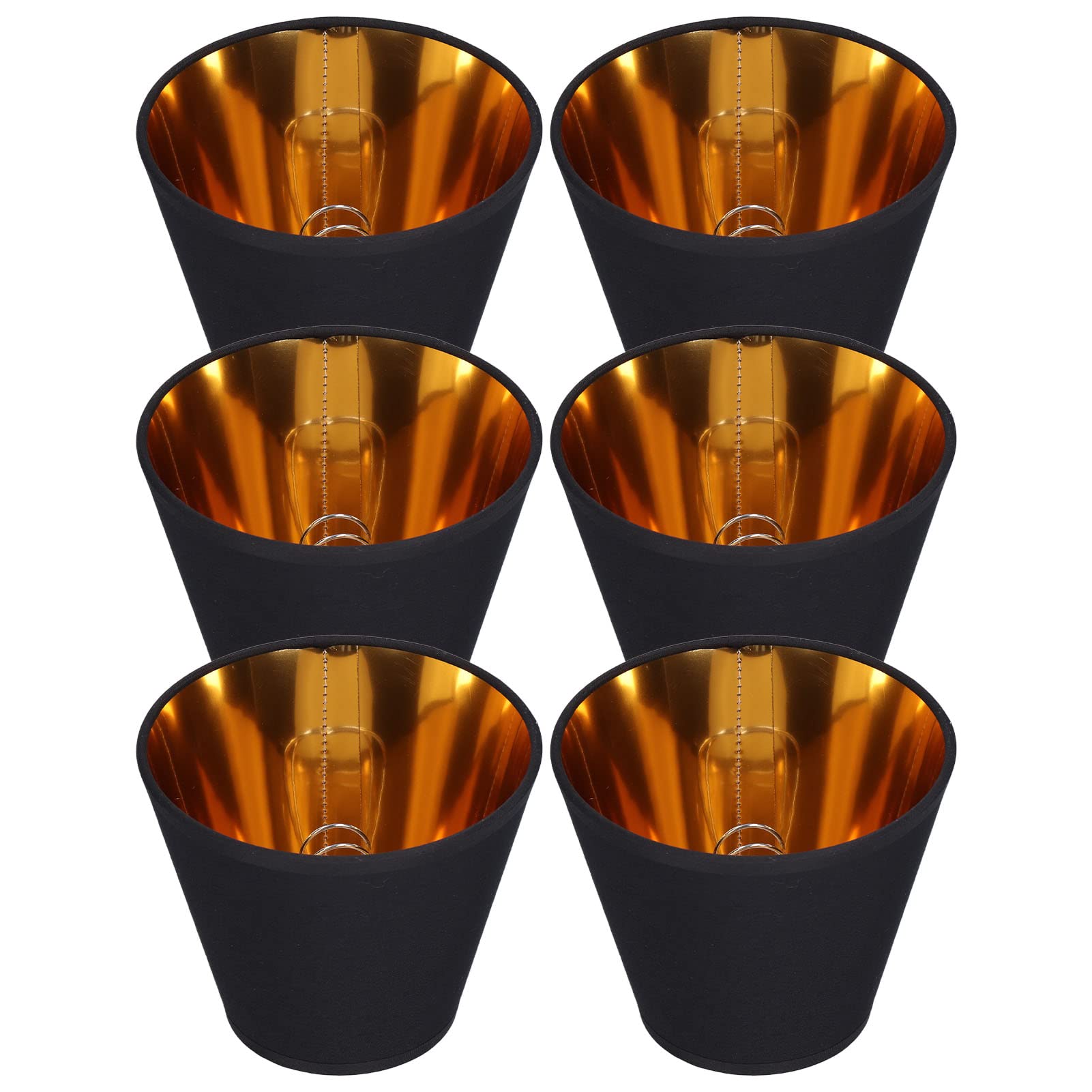 6 Pezzi E14 Paralumi in Tessuto 5,9 * 3,5 * 4,9 Pollici Clip-On Ad Alta Trasmissione Luminosa Candela Tavolo Paralume in Cristallo Lampadario per Lampadine E14 Lampade