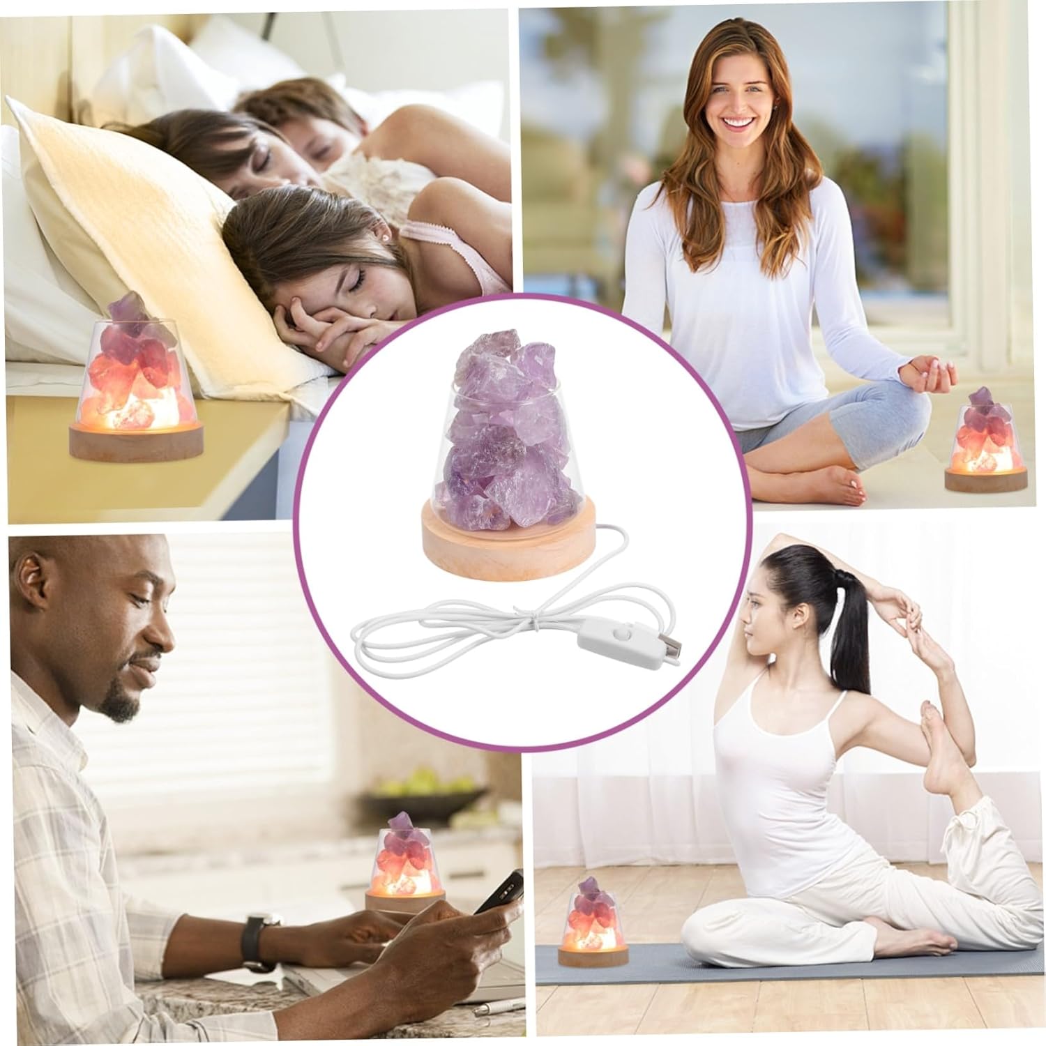 Decorative Gemstone Aroma Lamp for Home Use Household Fragrance Light with Warm Ambient Glow Practical Stone Diffuser Night Light for Cozy Relaxing Atmosphere