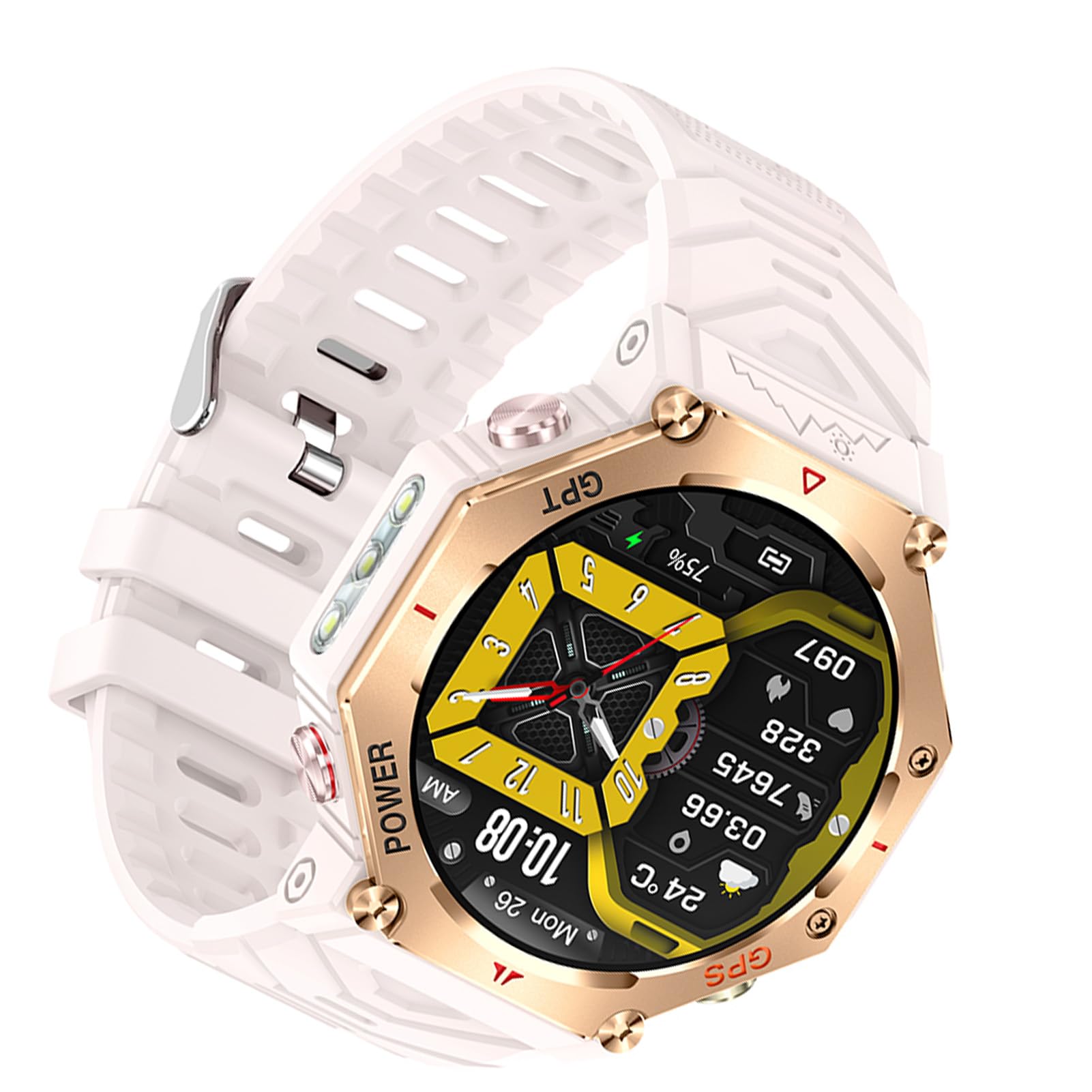 Sxhlseller Orologi Intelligenti per Uomo Donna, Orologio Sportivo con Supporto Posizione GPS GPT, Ricarica Magnetica, Smartwatch Impermeabile con Torcia per IOS per Android (PINK)