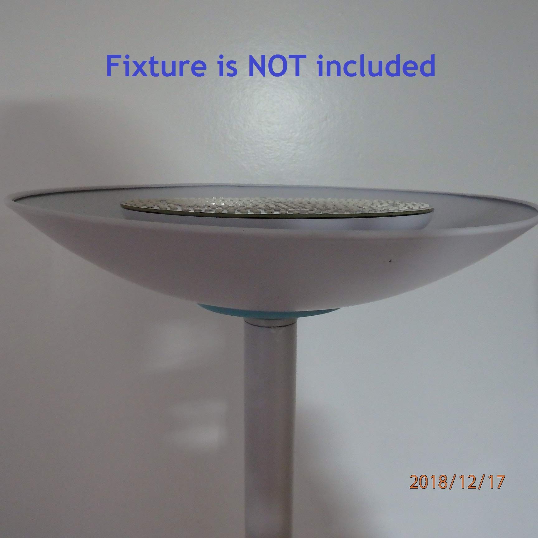 SOLARA-USA Triple Light Output Water-Resistant 8" Diameter Extremely Bright LED Panel for Converting Halogen TORCHIERE Floor LAMP - 5400Lumens 24Watts 120Vac. P/N: SPTL180LR+SPTL420LMC-TL-TLO-6K