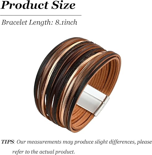 Miniatura 6 de Long tiantian Pulseras bohemias para mujer, pulseras de cuero de moda para mujer, pulseras apilables de infinito, joyería con cierre para mujer