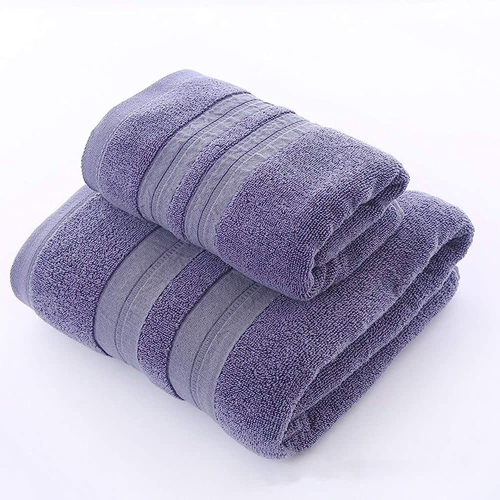 Serviette de bain coton TILEZE contre la peau humide, lot épais 2 pièces douche et visage