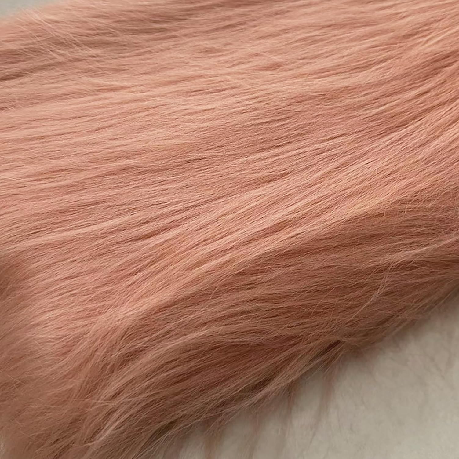 Long Pile 12cm Faux Fur Fabric Fluffy Furry Plush Material for Gnomes Beard Santa Claus Hair Christmas Decoration Dwarf Cosplay Costume DIY Craft 50 Colors(Size:180x50cm,Color:Orange red)