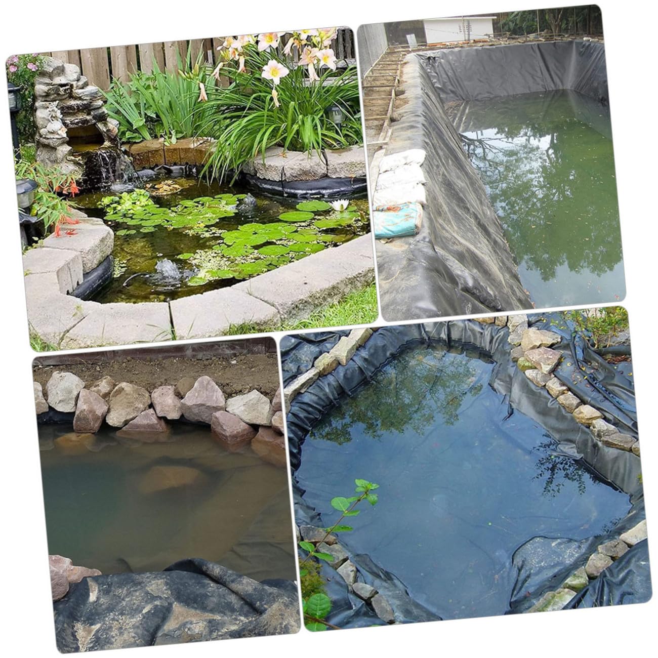 VICASKY Telo per Stagno Giardino Esterno in Hdpe Flessibile e Resistente Rivestimento per Piscine stagni e fontane Facilmente tagliabile e riparabile Adatto stagni e cascate