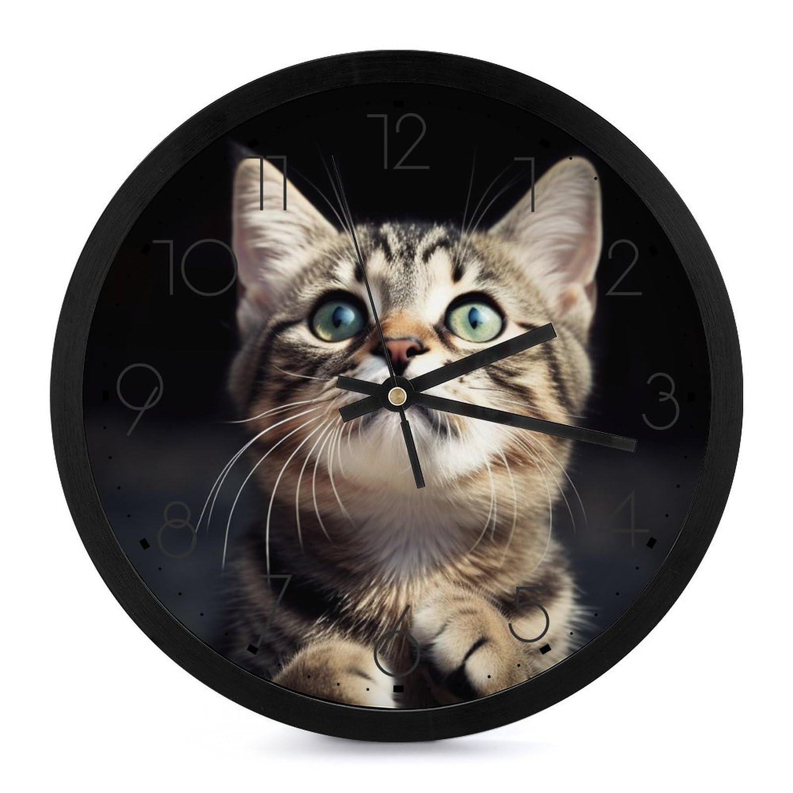 Horloge murale chat pour cuisine et salon apportant une touche décorative classique