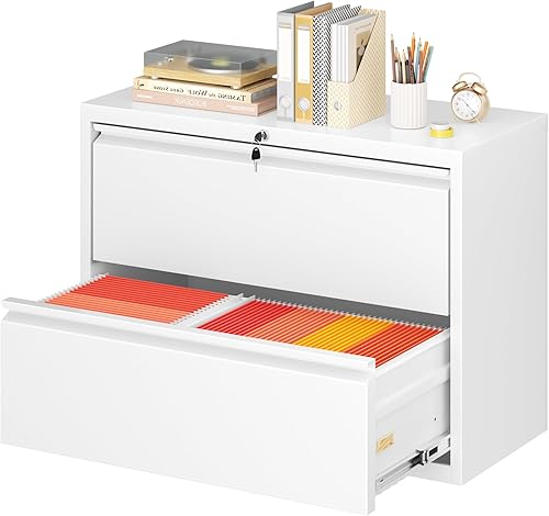 Vista 21 de Greenvelly Archivador de 4 cajones, archivador vertical de metal con bloqueo, archivador de acero de oficina para colgar carpetas de cartas/legales