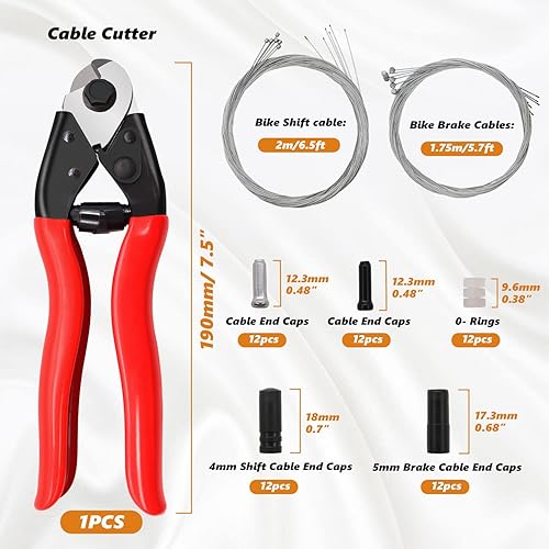Miniatura 2 de Cortador de cables de bicicleta de acero inoxidable, 73 unidades, cortadores de cables de alambre universal para freno de bicicleta y cable de