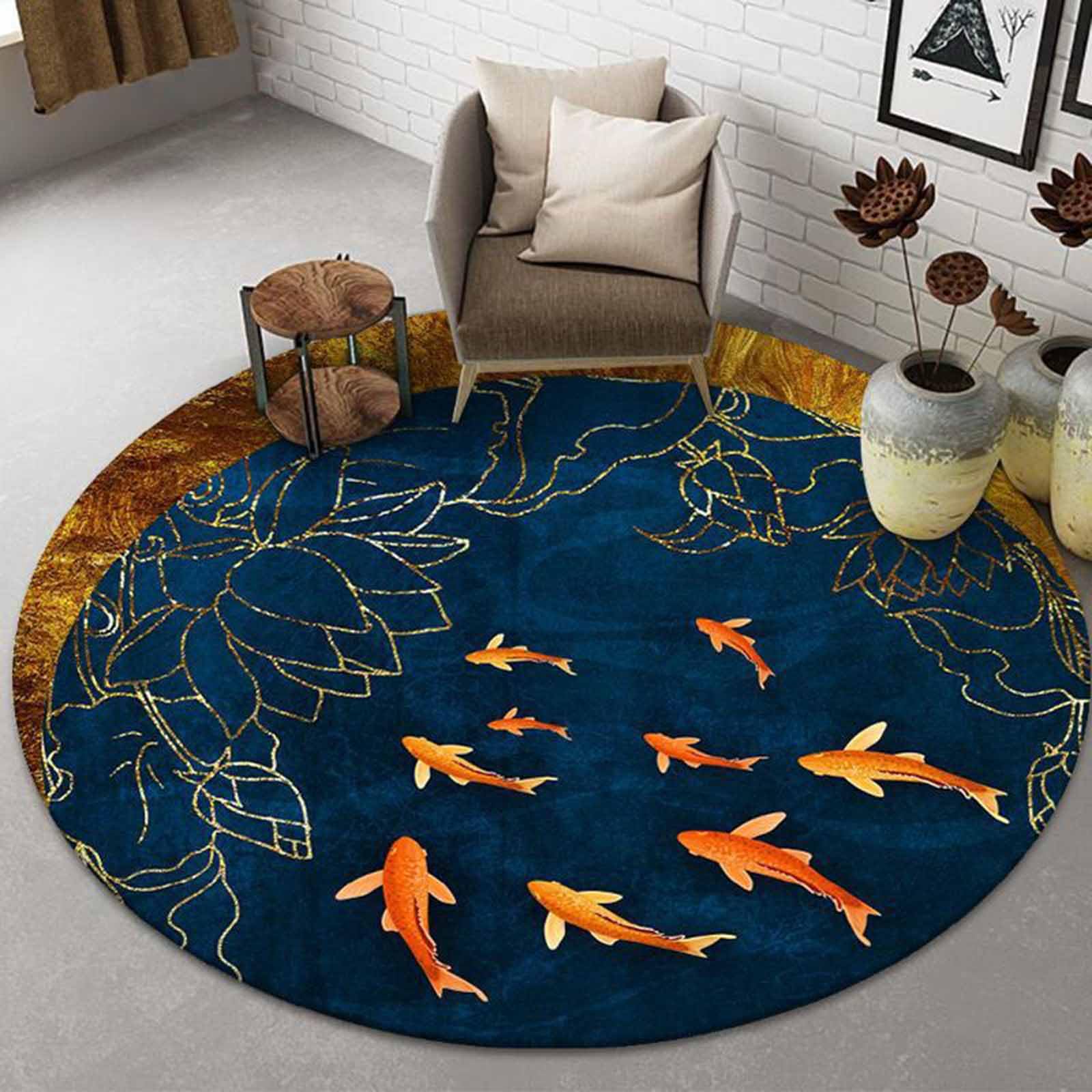 Tapis lavable en machine 200cm bleu marine contre les taches de salon et couloir