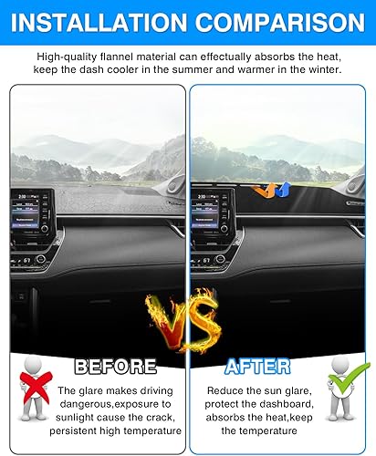 Vista 174 de Autorder Alfombrilla para tablero de instrumentos para Toyota 4Runner 1990-1995, accesorios para camioneta, cubierta de salpicadero, alfombrilla