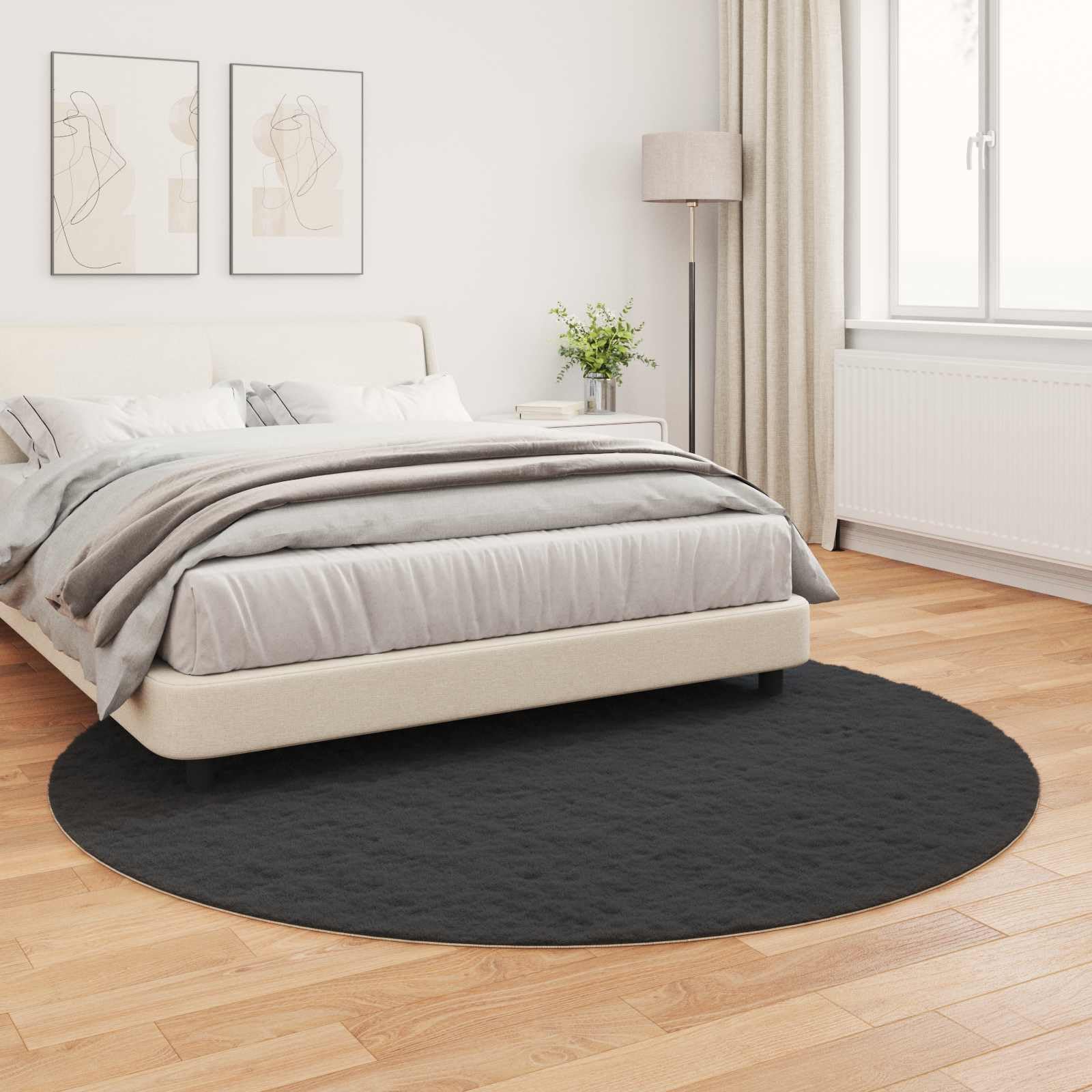 Alfombra antideslizante de piel de conejo sintética de poliéster blanco 60 x 110 cm - Alfombra moderna para dormitorio, alfombra de piel sintética suave para caminar descalzo