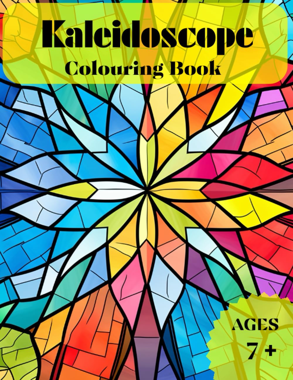 Kaleidoscope colouring book for kids: Easy geometric mandala patterns to help with relaxation or anxiety.