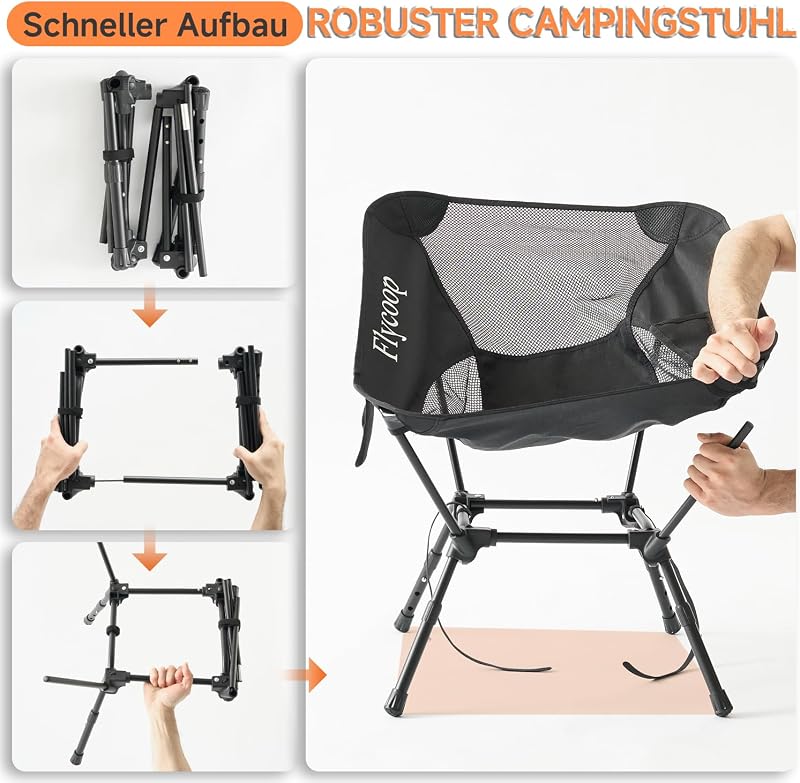 Flycoop Összecsukható Camping Szék 180 kg Teherbírás Hordtáskával