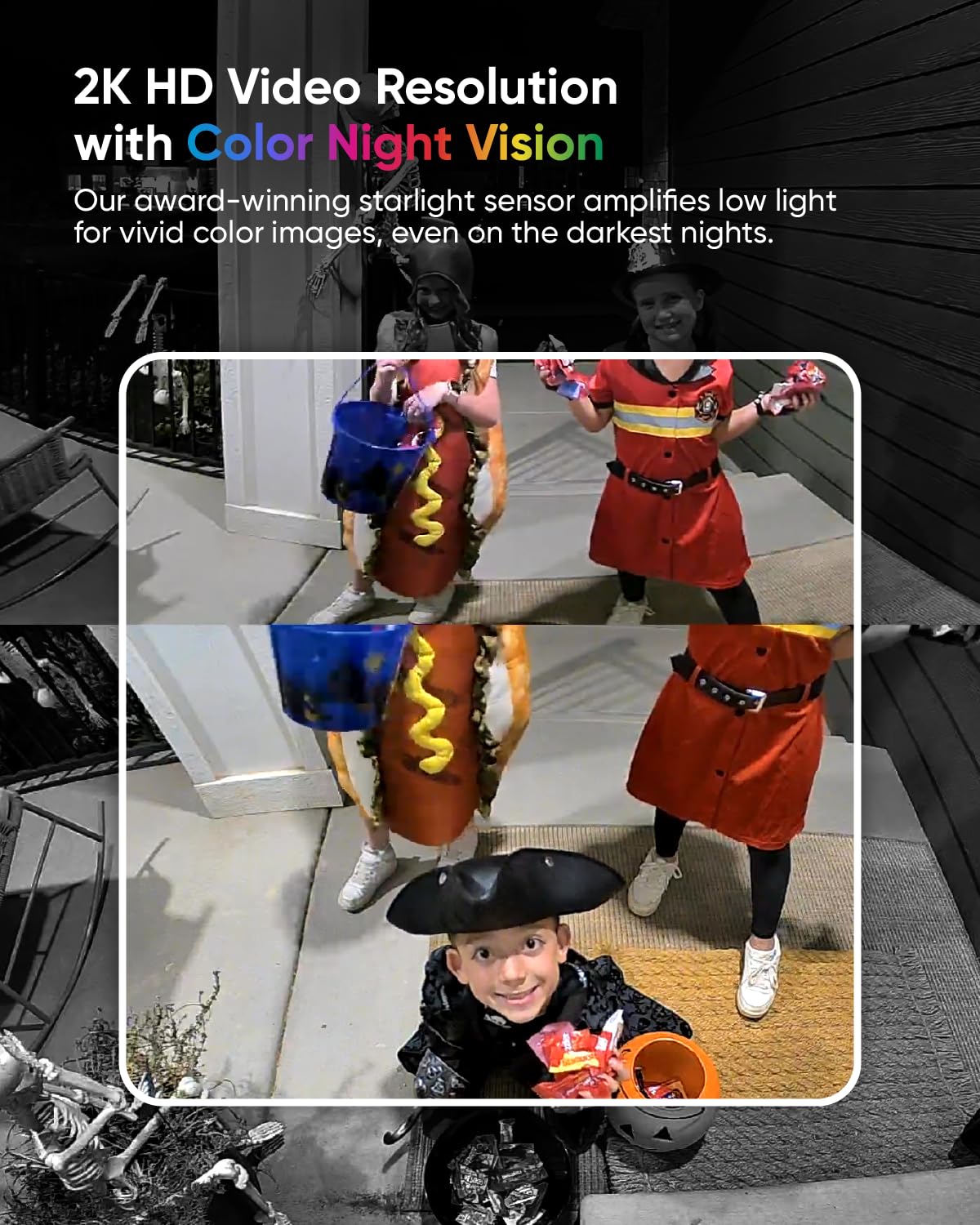 WYZE Wireless Duo Cam Video Doorbell (Chime Included), Battery Powered, 2K Full HD Video, 2 Cameras (People and Package), 2-Way Audio, Color Night Vision: Silver