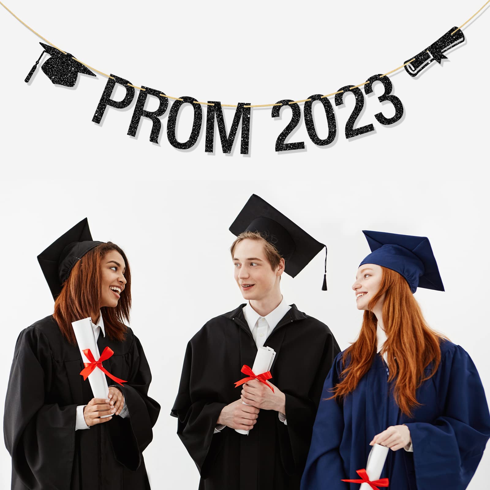 Class Of 2023 Graduation Banner - Black Glitter Prom & High School/College Party Decorations Supplies - View #8
