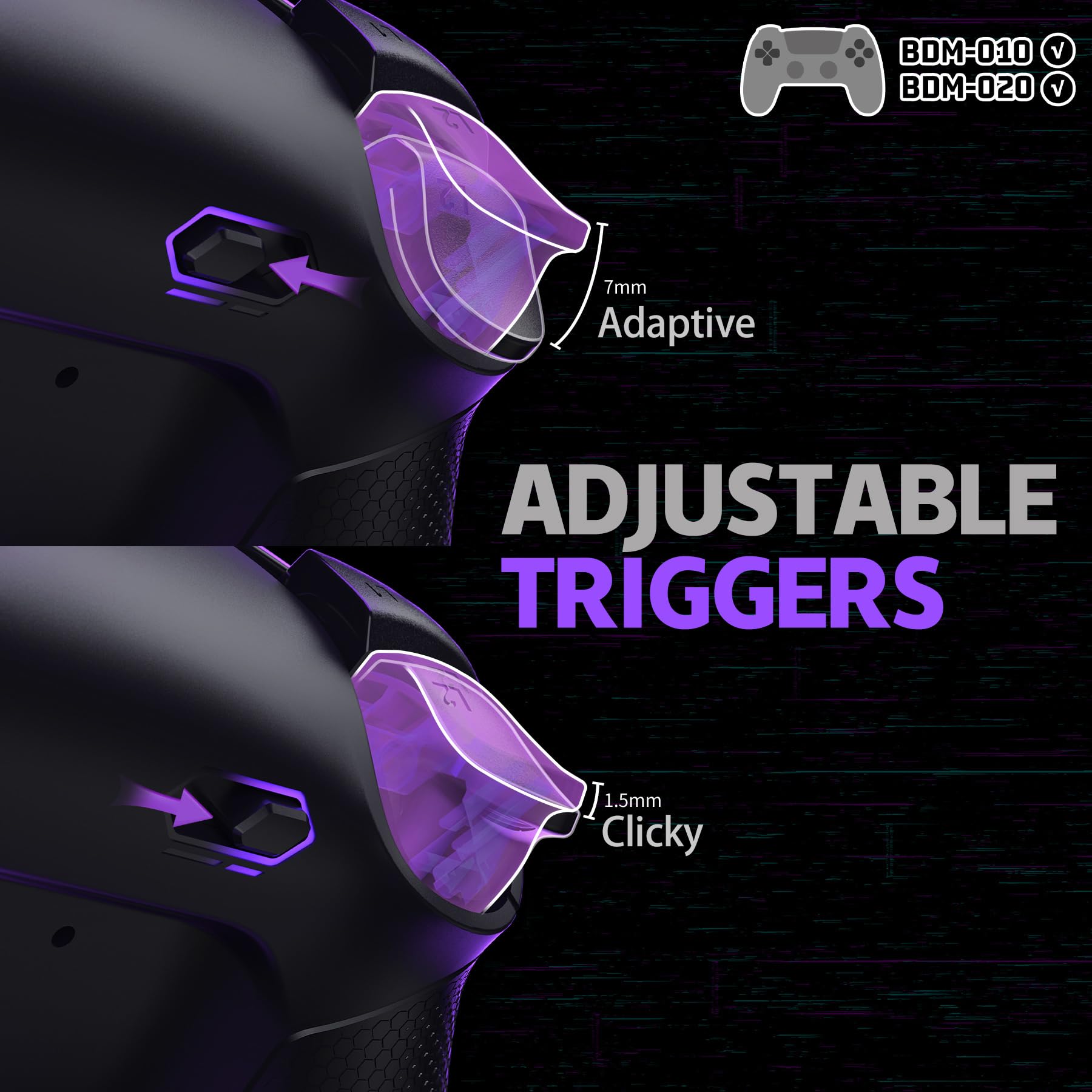 eXtremeRate Rise Plus Max RMB Tasti Aggiuntivi per ps5 Controller BDM-010/020,Palette Posteriori Metallo Clicky Trigger Stop Back Button Remap Kit per ps5 Joystick-Senza Controller-Nero