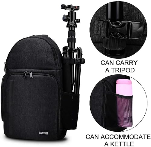 Miniatura 3 de CADeN Mochila para cámara DSLRSLR sin espejo, impermeable, funda de cámara compatible con Sony Canon Nikon cámara y accesorios de trípode de lente,