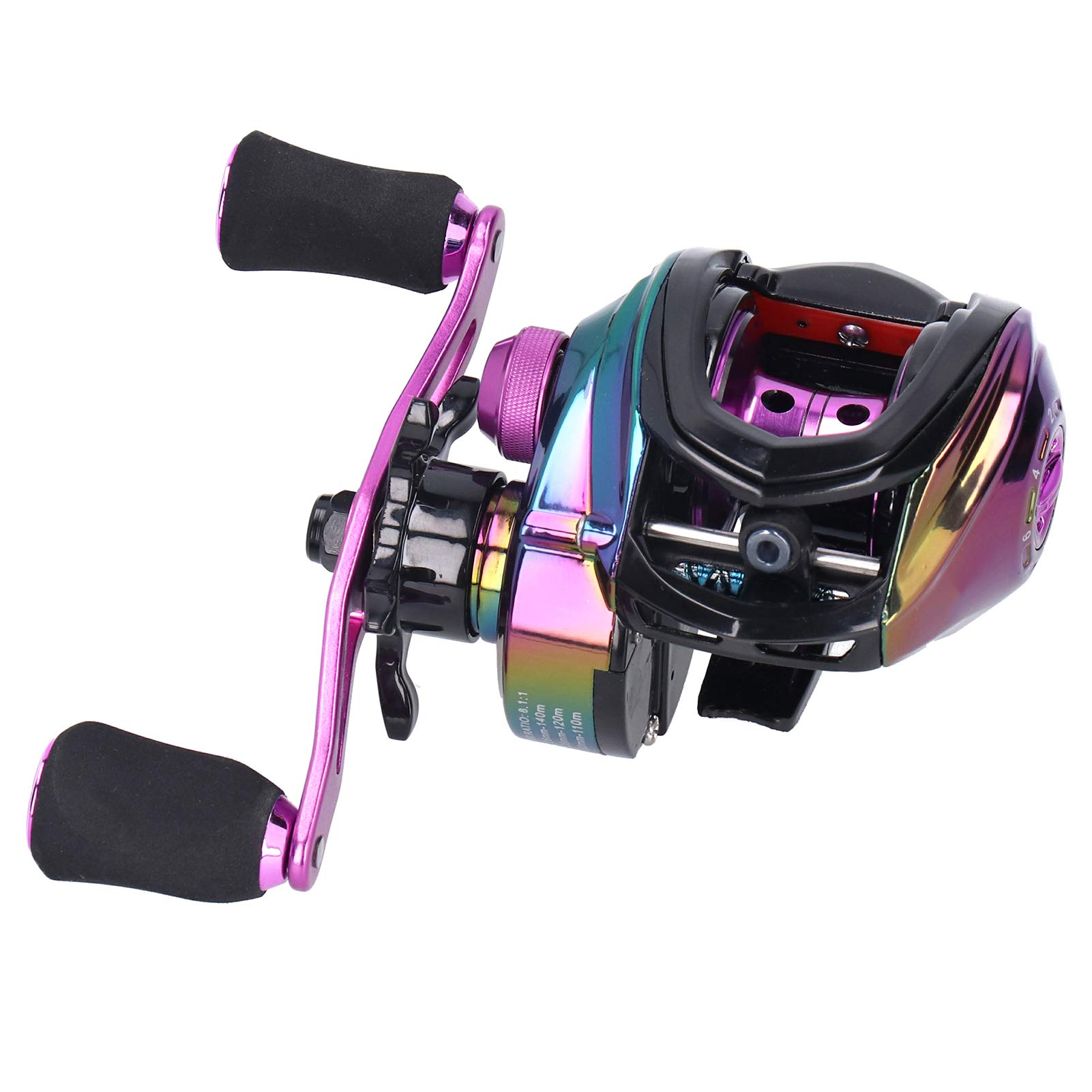 Baitcasting Reel High Speed Ratio 8.1: 1 Baitcasting Fishing Reel Metal Lightweight Casting Fishing Wheel Reels(Right)