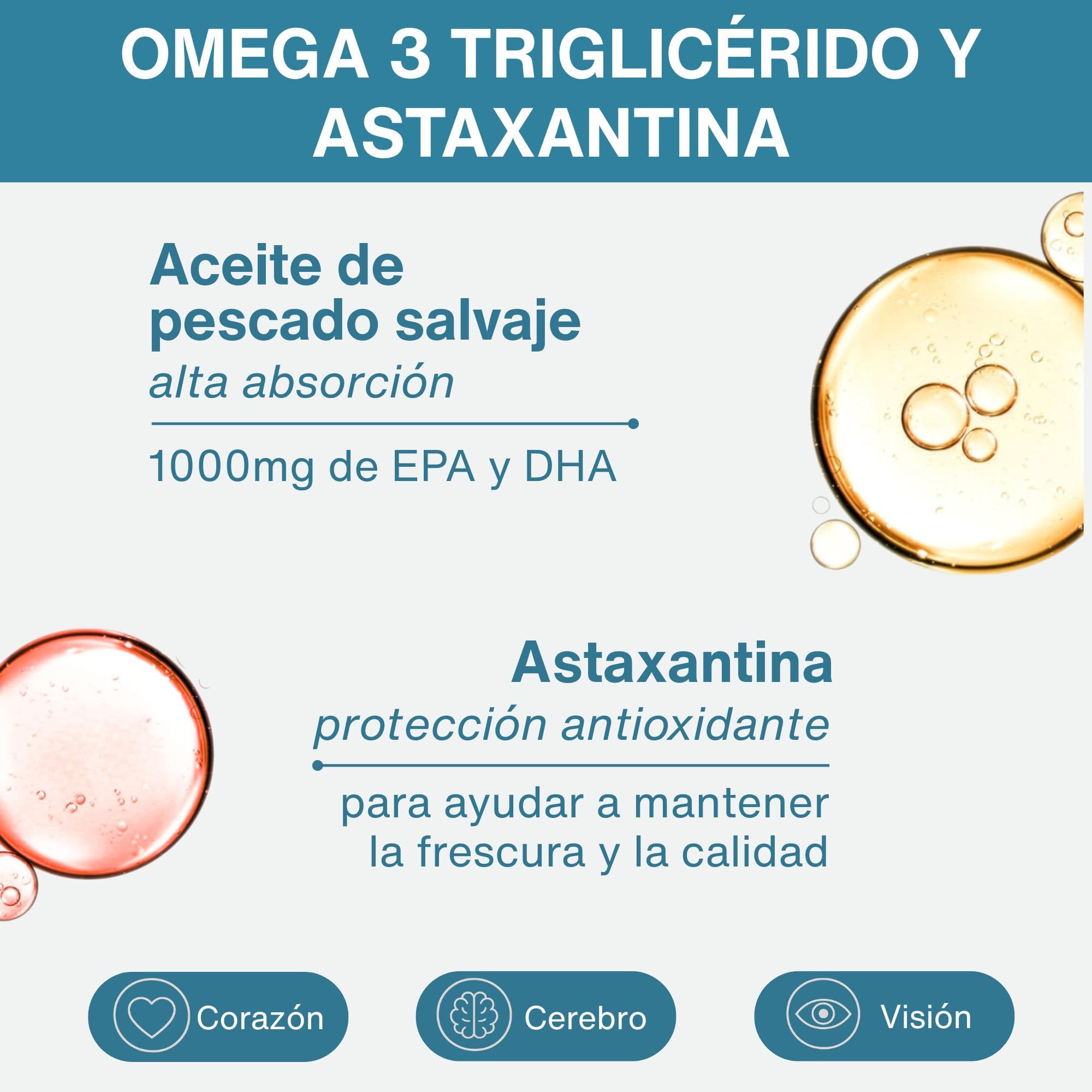 Omega 3 1000mg EPA y DHA, Triglicéridos rTG Alta Absorción con Astaxantina, 180 Cápsulas, IFOS Certificado 5 Estrellas, Aceite de Pescado Salvaje Ultrapuro, Sabor Limón, Superconcentrado, de Igennus