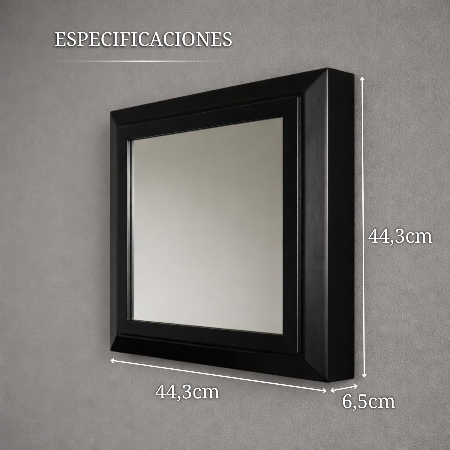 Espejo Negro con Compartimento Secreto y Doble Fondo Oculto | Caja Fuerte camuflada con Cerradura NFC/RFID | Mueble de Seguridad para Joyas, Dinero y Documentos | Montado
