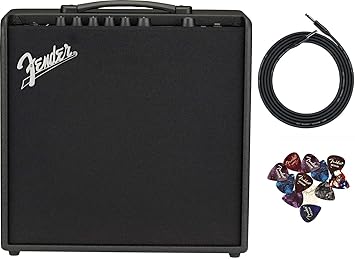 Fender Mustang LT50 Guitar Combo Amplifier Bundle with Cable and Austin Bazaar Exclusive 12-Pack Picks