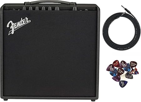 Fender Mustang LT50 Guitar Combo Amplifier Bundle with Cable and Austin Bazaar Exclusive 12-Pack Picks