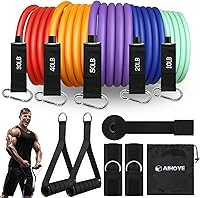 Aihoye 150lbs Resistance Bands Set with Handles, Door Anchor & Ankle Straps - Workout Bands for Strength Training, Physical Therapy & Home Gym