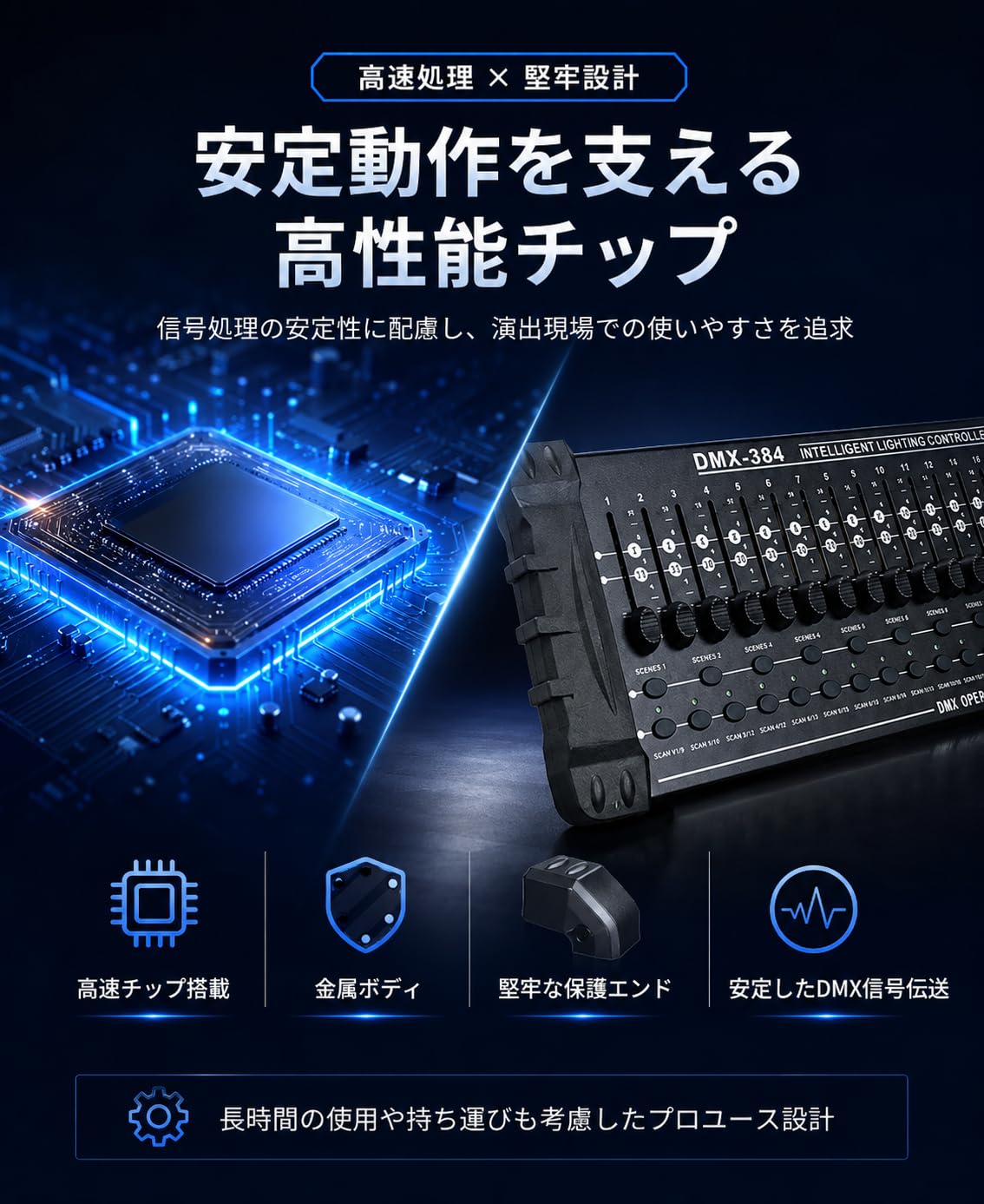 Amazon | DMX512 コントローラー 384チャンネル 照明調光器 24