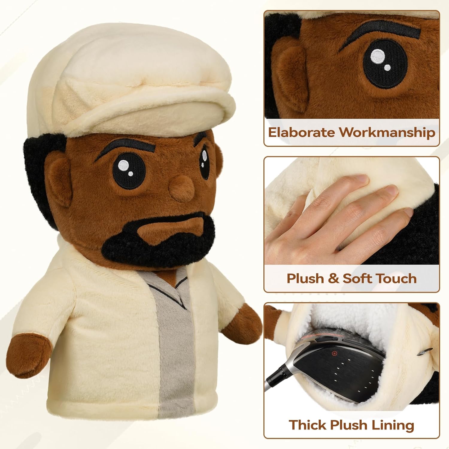 Funny Driver Headcover, Creative Plush Golf Driver Head Covers Fits Standard 460CC Driver Head, Unique Golf Gift & Accessories for Men and Women