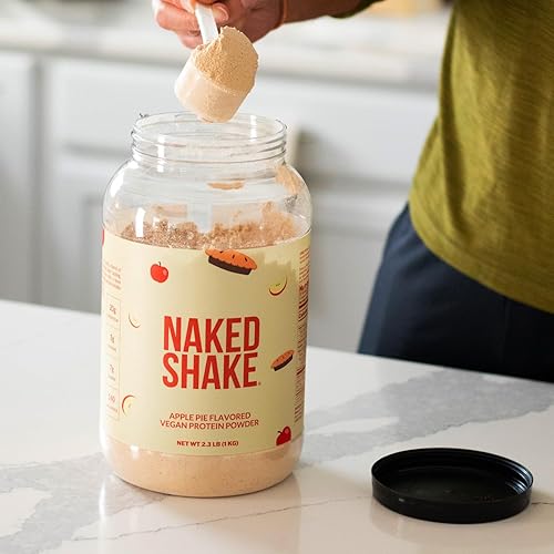 Miniatura 6 de Naked Shake - Proteína en polvo de tarta de manzana, proteína a base de plantas saborizadas de granjas estadounidenses y canadienses con aceite MCT,