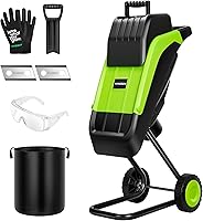 VIVOSUN 15-Amp Electric Wood Chipper Shredder 1.57" Capacity, 50L Bag, Extra Blades, Safety Gear - Green Yard Mulcher