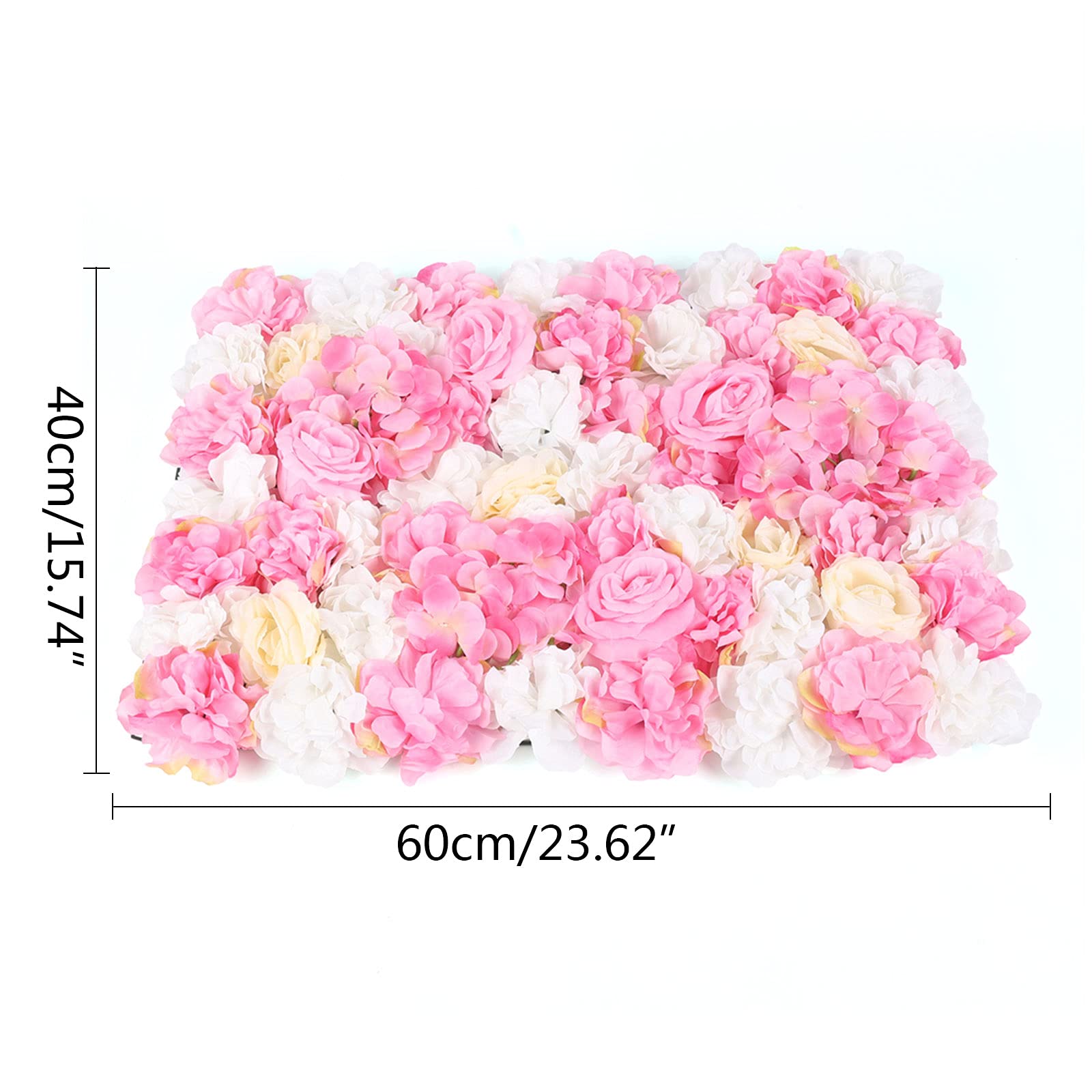 12 Stück Künstliche Blumenwand Hochzeit Blumen Paneele 40x60cm | Seidenstoff, Wandpaneele, Wanddeko Blumen, für Hochzeit, Valentinstag, Zuhause,Hintergrunddekoration