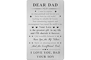 Gifts for Dad from Son | Stainless Steel Dad Wallet Card Keepsake