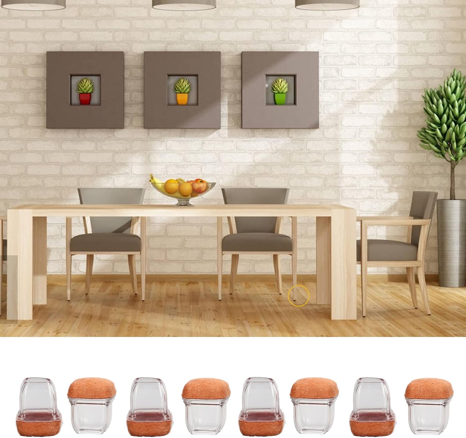 aqxreight 8Pcs Chair Legs TPE Table Stool Foot Protector Transparent Shape Large Size Can Be Table Floor H Chair Legs CapsChair Leg ProtectorStool Leg CoversWear PadsTable Foot (53mm)