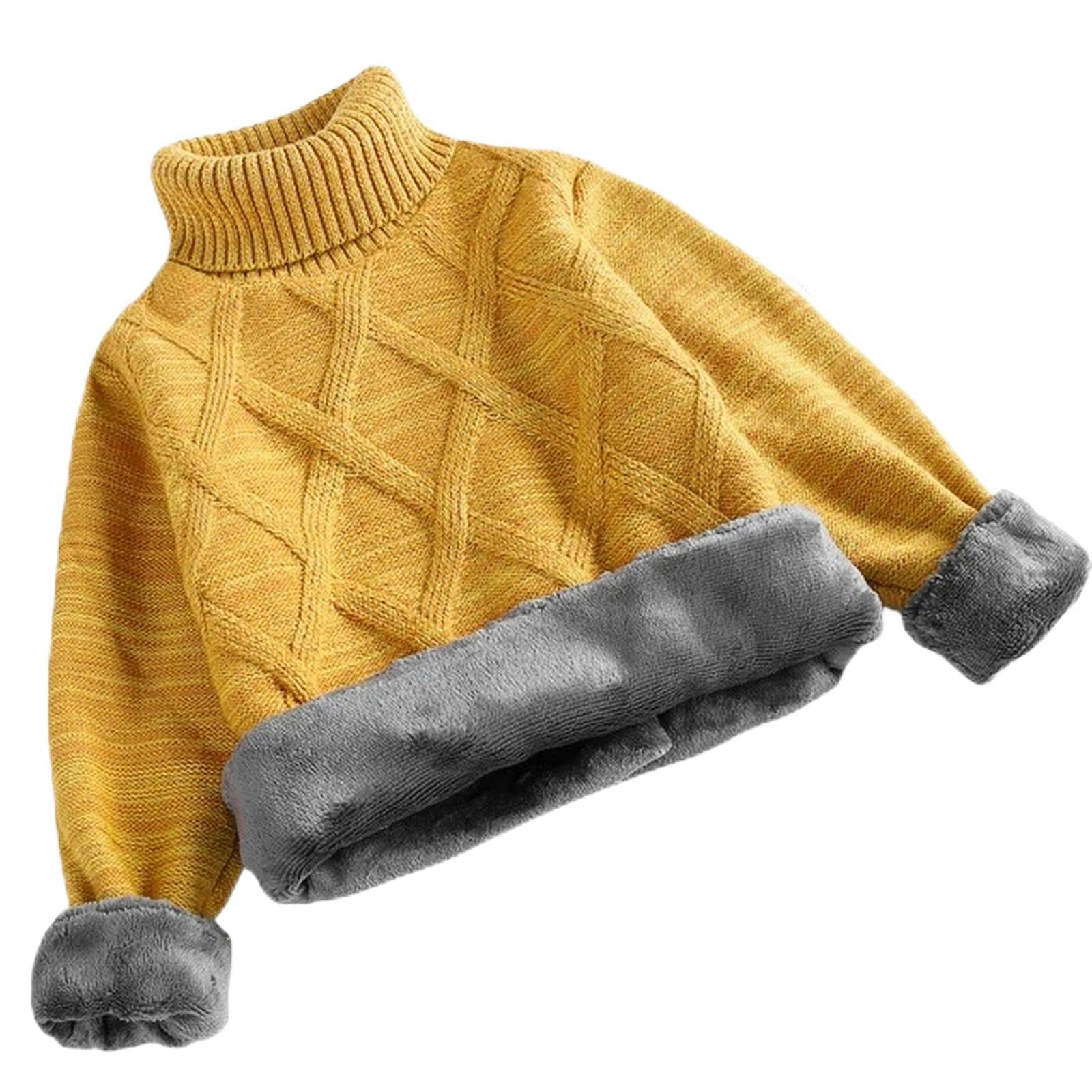 Zonto Winterunterwäsche für Kinder Winter Jungen Rollkragenpullover, Samt Verdickte Kinder Herbstpullover, Kinder Tops, Jungen Kleidung-Y-9-10T(Größe150)