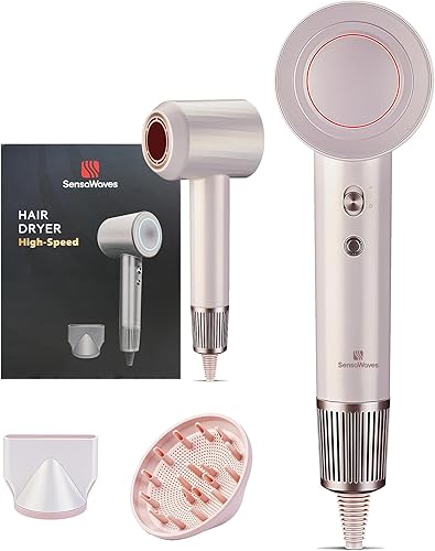 Secador de pelo profesional de alta velocidad 110,000 RPM, secado rápido con iones negativos de 1,640.4 ft, termocontrol de bajo ruido de grado de